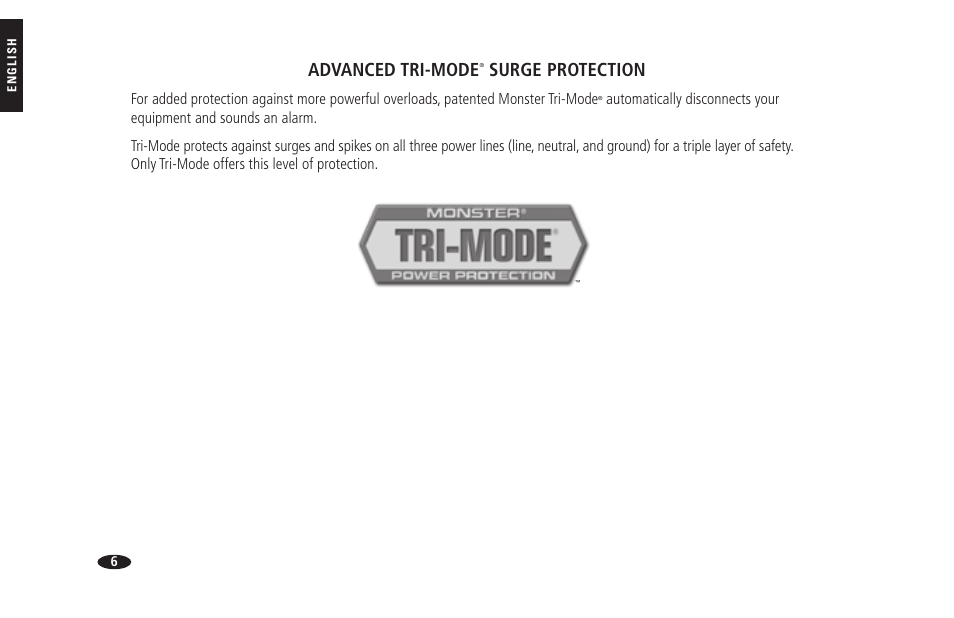 Advanced tri-mode, Surge protection | Monster HTS 1900G User Manual | Page 14 / 120