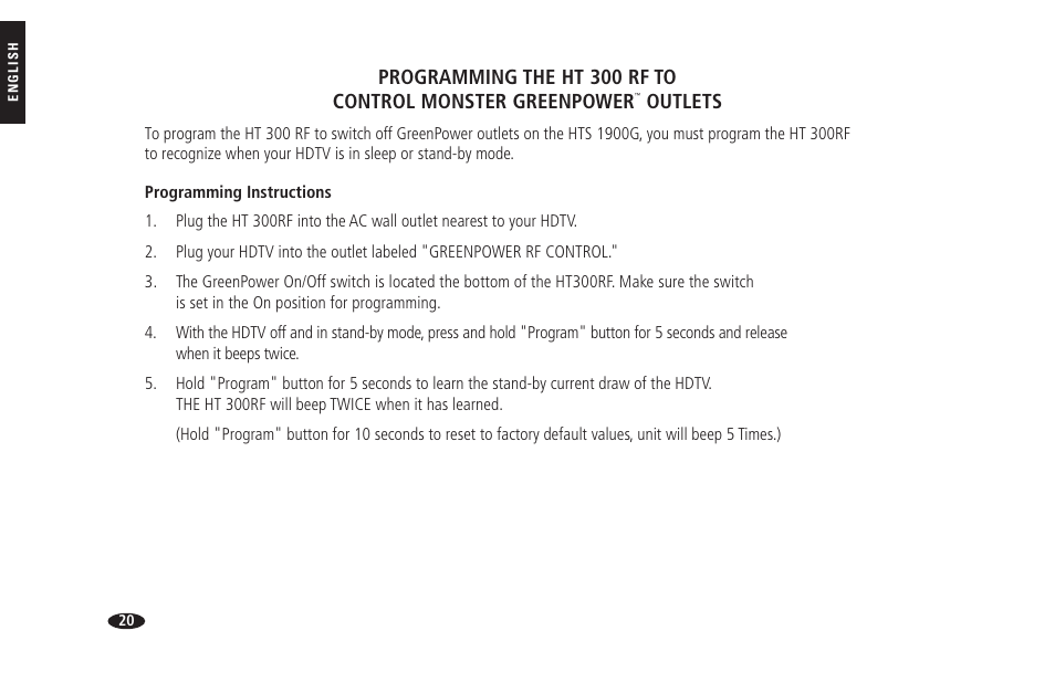 Monster HTS 1900G User Manual | Page 28 / 120