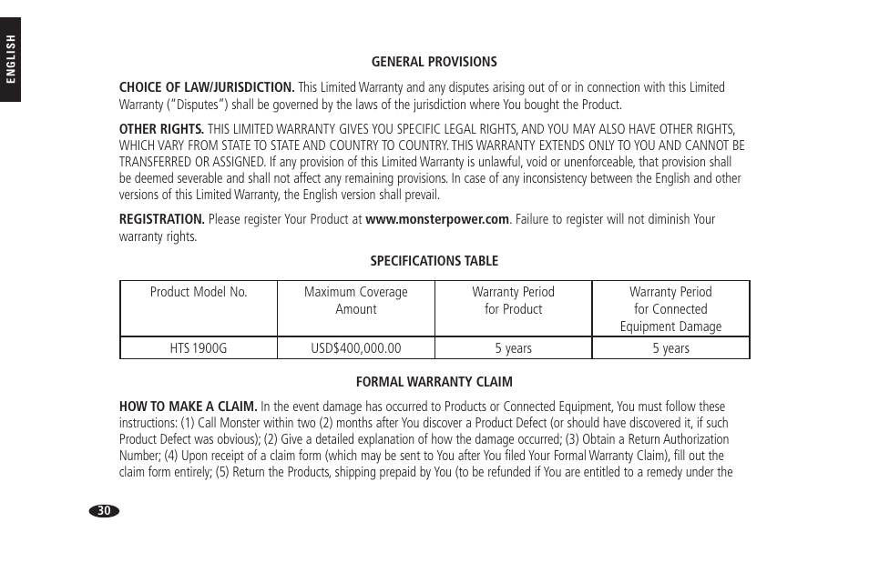 Monster HTS 1900G User Manual | Page 38 / 120