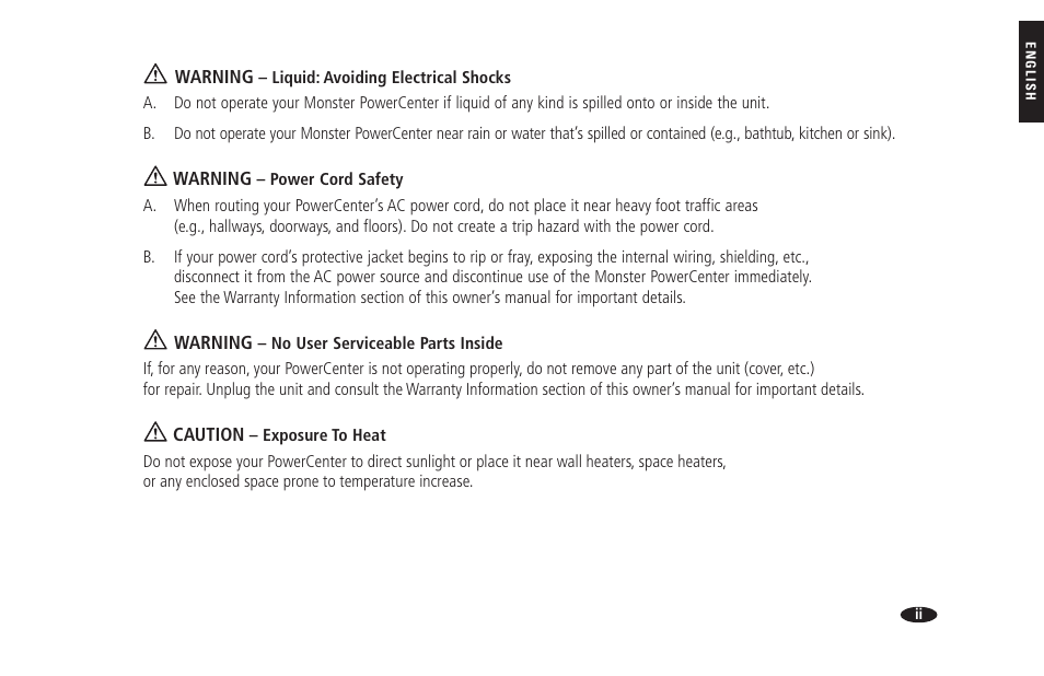 Monster HTS 1900G User Manual | Page 5 / 120