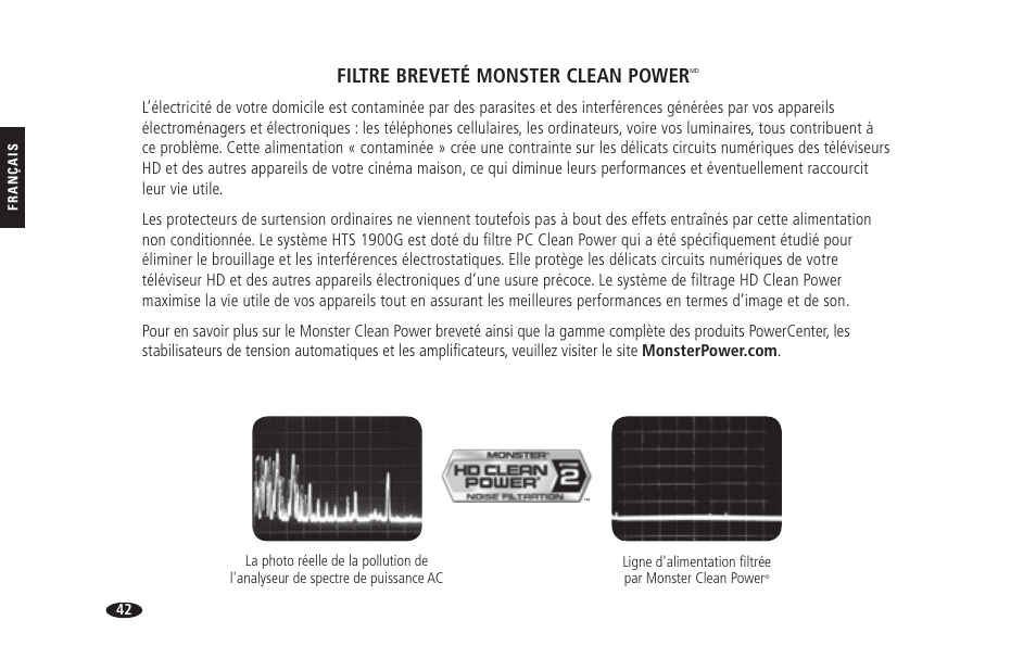 Filtre breveté monster clean power | Monster HTS 1900G User Manual | Page 50 / 120