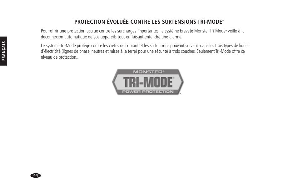 Protection évoluée contre les surtensions tri-mode | Monster HTS 1900G User Manual | Page 52 / 120