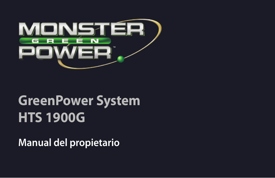 Greenpower system hts 1900g | Monster HTS 1900G User Manual | Page 78 / 120