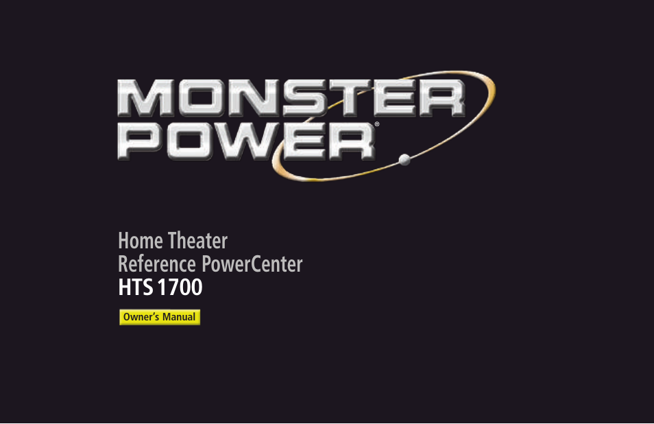 Monster HTS 1700 User Manual | 100 pages