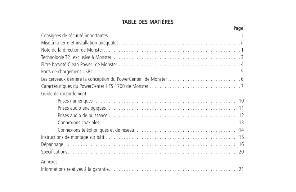 Monster HTS 1700 User Manual | Page 35 / 100