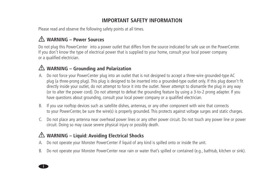 Monster HTS 1700 User Manual | Page 4 / 100