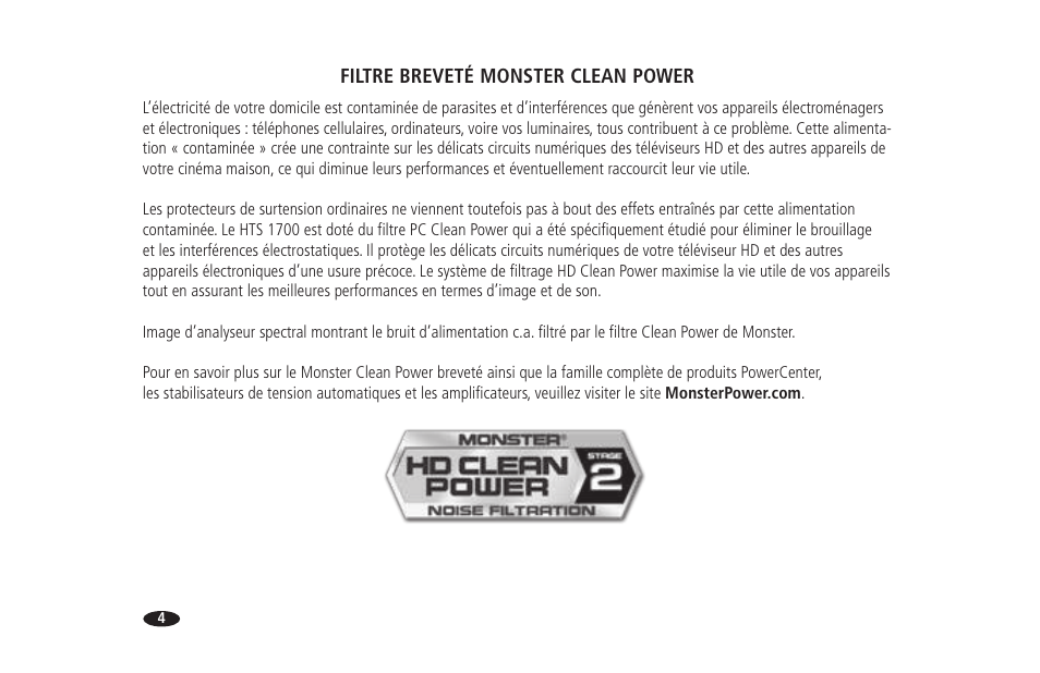 Filtre breveté monster clean power | Monster HTS 1700 User Manual | Page 42 / 100
