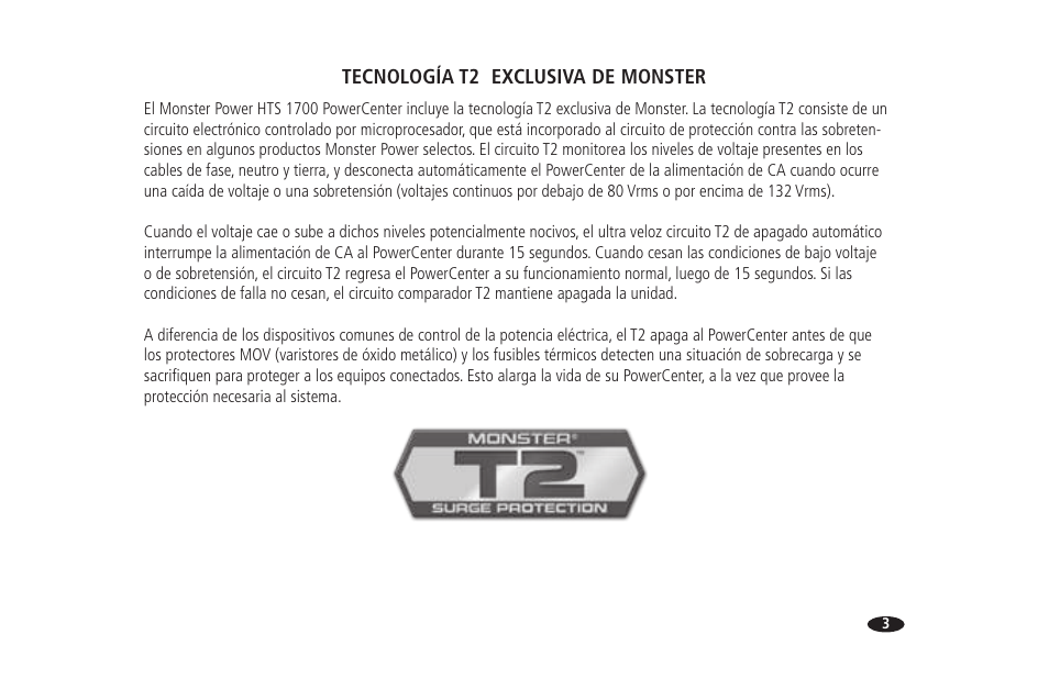 Tecnología t2, Exclusiva de monster | Monster HTS 1700 User Manual | Page 75 / 100