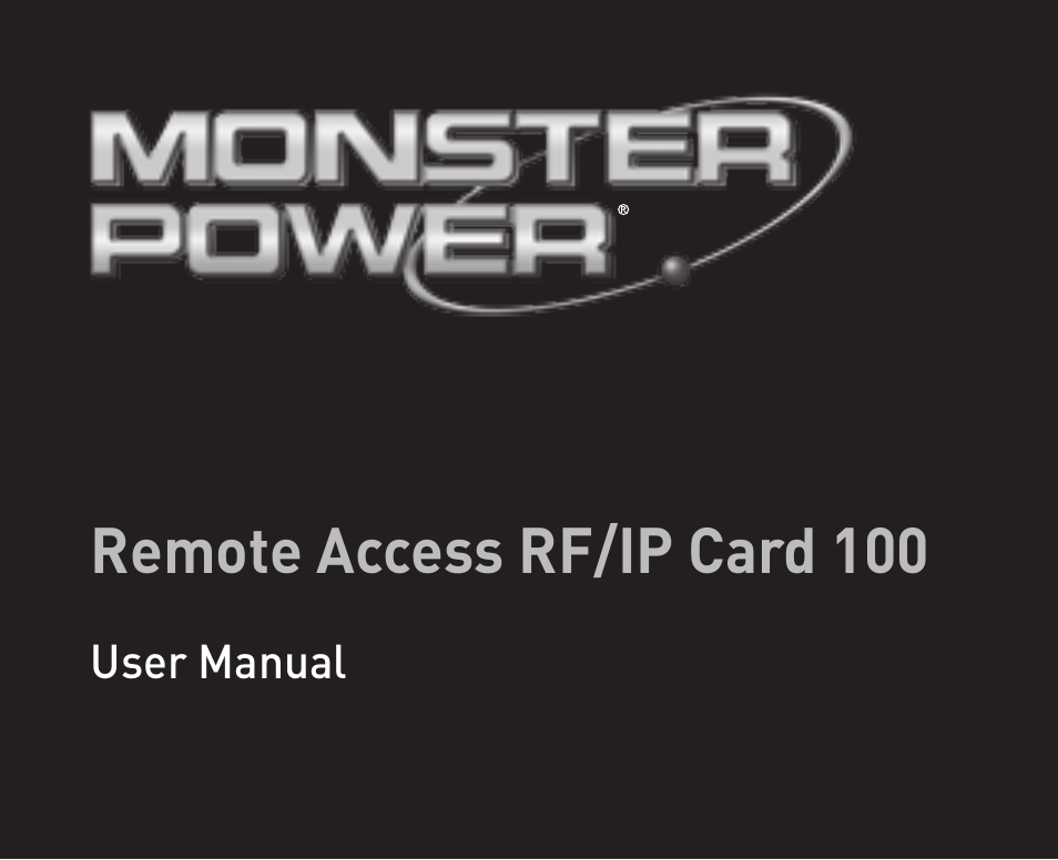 Monster Remote Access RF/IP Card 100 User Manual | 50 pages