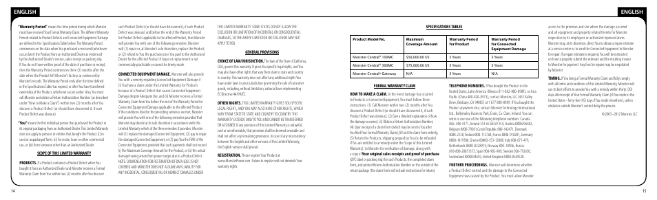 Monster PRT 100 MC User Manual | Page 8 / 25