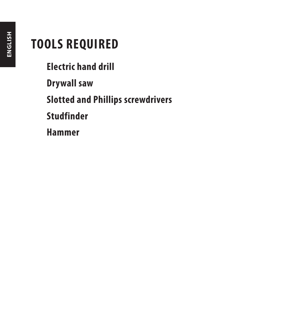 Tools required | Monster FlatScreen SuperThin In-Wall PowerCenter 200 User Manual | Page 10 / 84