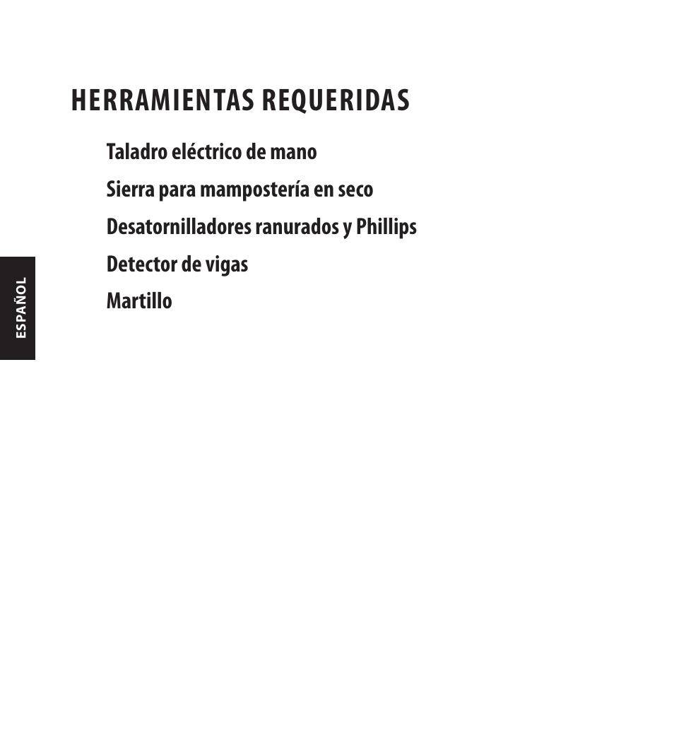 Herramientas requeridas | Monster FlatScreen SuperThin In-Wall PowerCenter 200 User Manual | Page 64 / 84