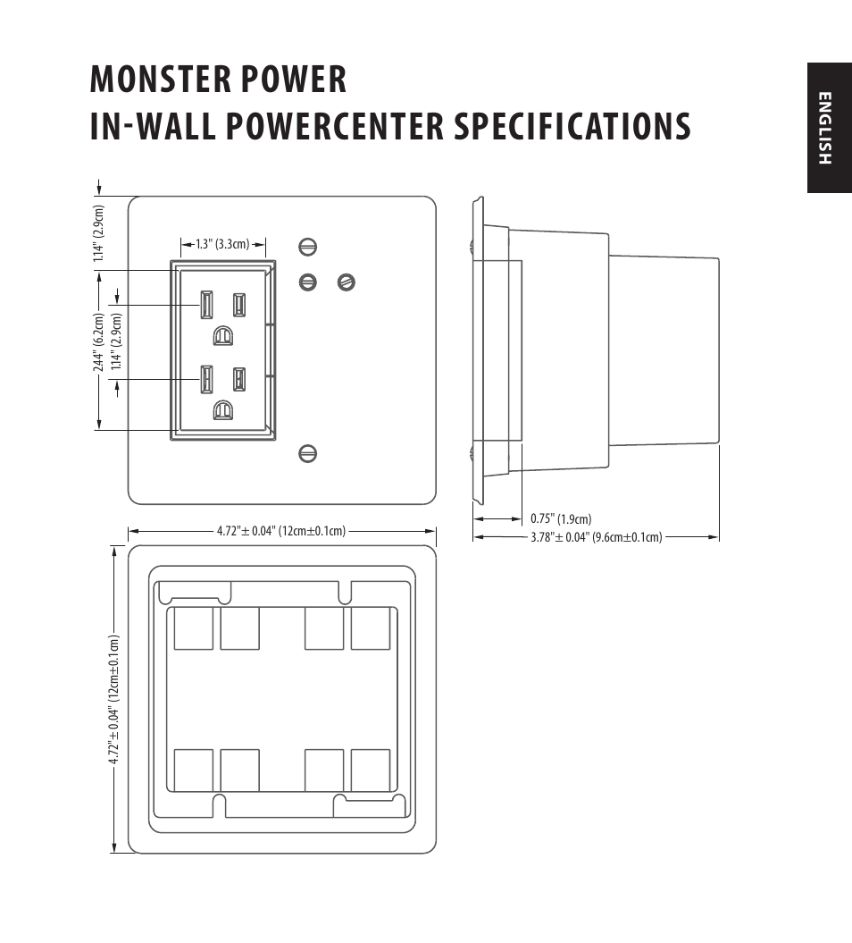 Monster power in-wall powercenter specifications | Monster FlatScreen SuperThin In-Wall PowerCenter 200 User Manual | Page 7 / 84