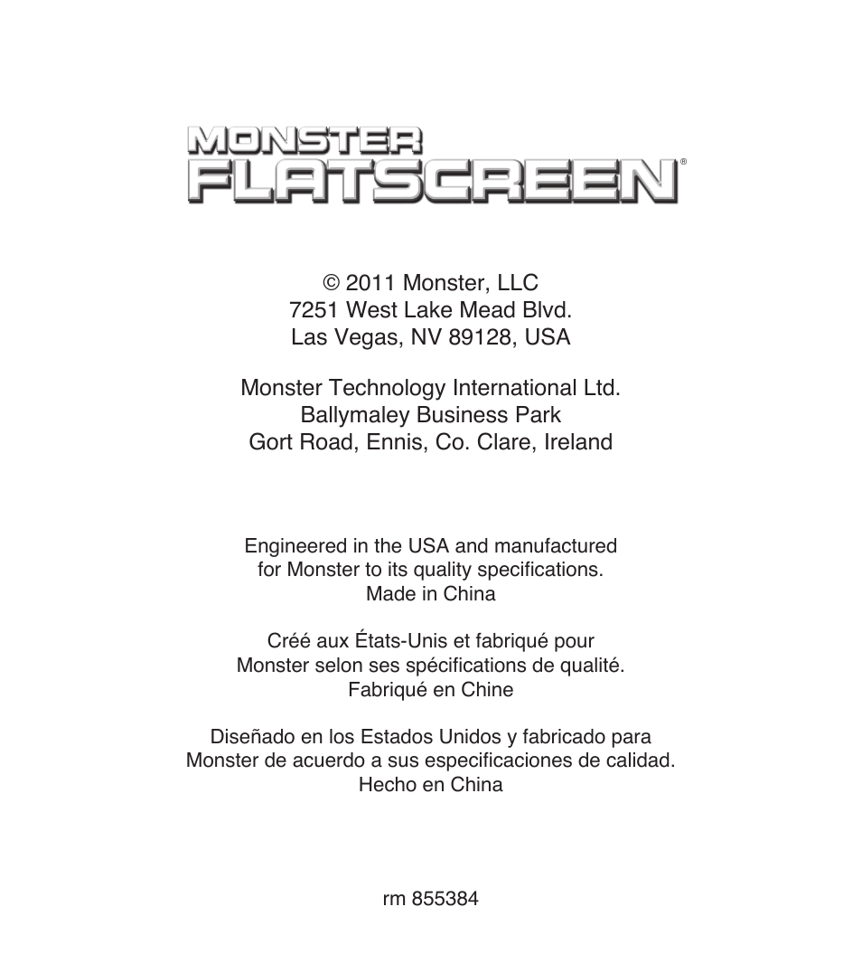 Monster FlatScreen SuperThin In-Wall PowerCenter 200 User Manual | Page 84 / 84