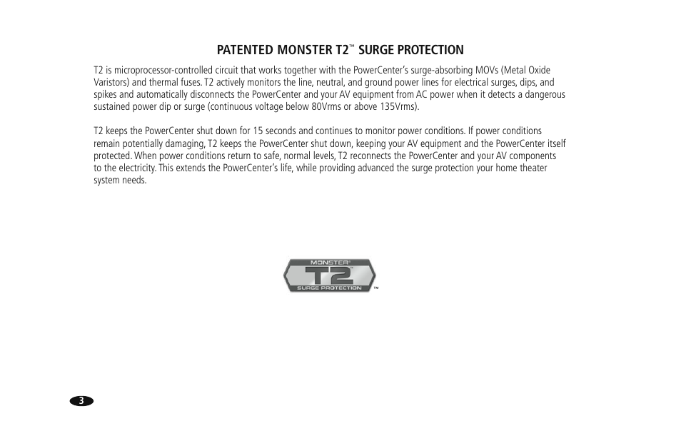 Patented monster t2, Surge protection | Monster HTUPS 2700 User Manual | Page 10 / 36