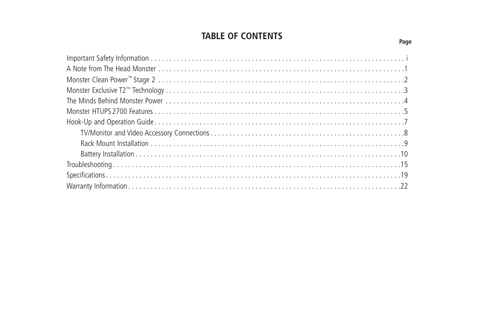 Monster HTUPS 2700 User Manual | Page 3 / 36