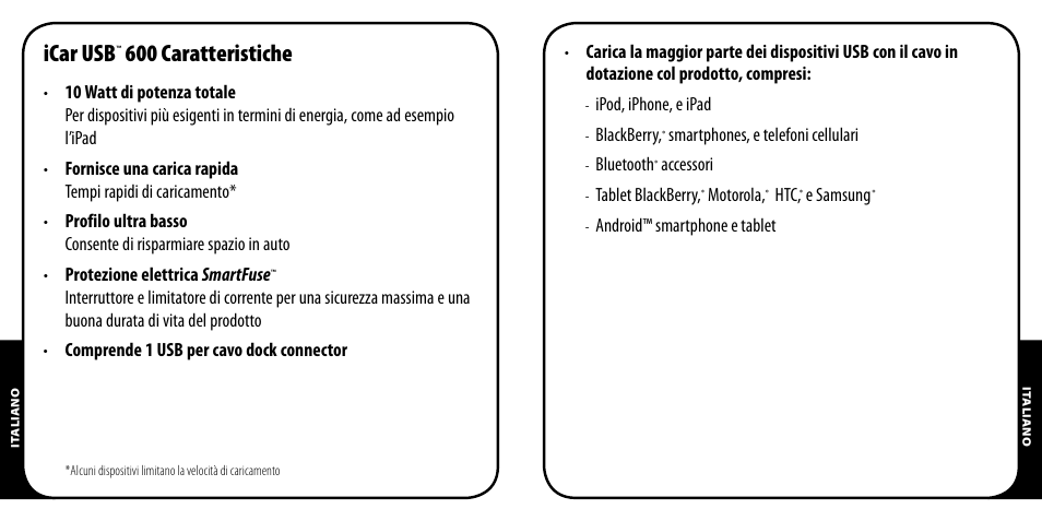 Icar usb, 600 caratteristiche | Monster PowerPlug USB 600 User Manual | Page 32 / 72