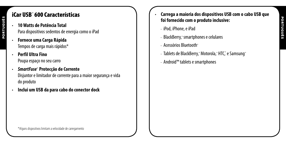 Icar usb, 600 características | Monster PowerPlug USB 600 User Manual | Page 39 / 72