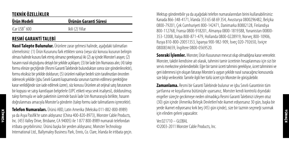 Monster PowerPlug USB 600 User Manual | Page 56 / 72