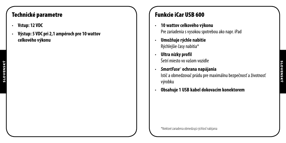 Technické parametre, Funkcie icar usb 600 | Monster PowerPlug USB 600 User Manual | Page 64 / 72