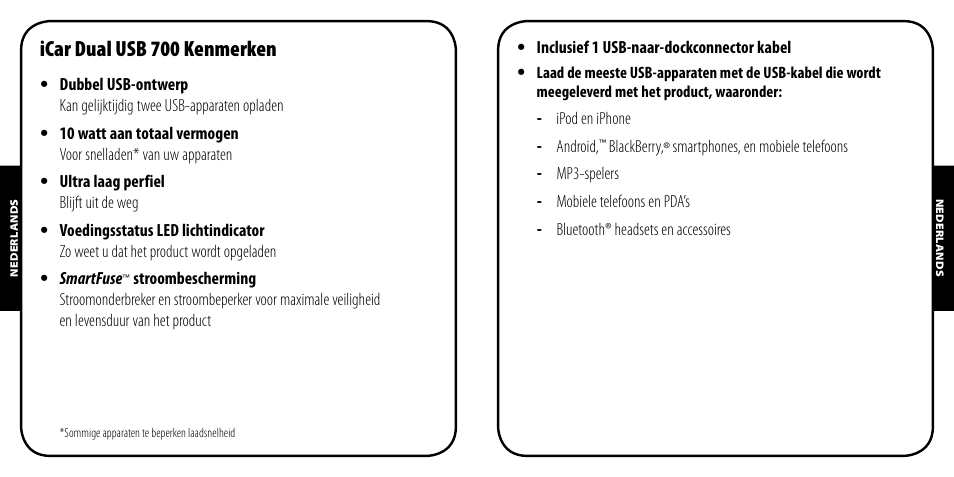 Icar dual usb 700 kenmerken | Monster PowerPlug Dual USB 700 User Manual | Page 17 / 44