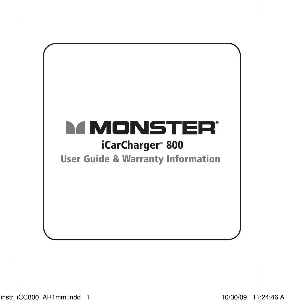 Monster iCarCharger 800 User Manual | 16 pages