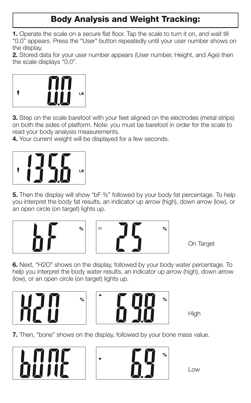 Body analysis and weight tracking | Conair WEIGHT WATCHERS BATHROOM SCALE WW66 User Manual | Page 9 / 12