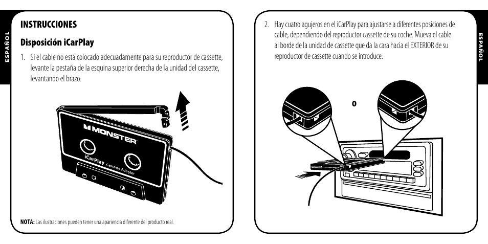 Instrucciones disposición icarplay | Monster iCarPlay Cassette 800 User Manual | Page 12 / 38