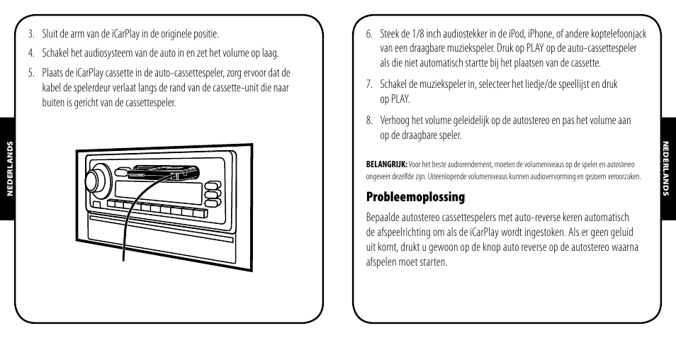 Probleemoplossing | Monster iCarPlay Cassette 800 User Manual | Page 16 / 38