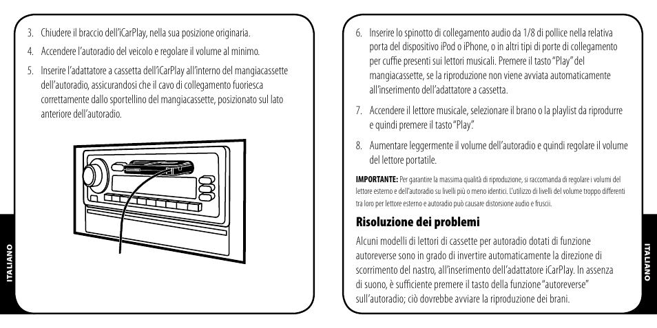 Risoluzione dei problemi | Monster iCarPlay Cassette 800 User Manual | Page 19 / 38