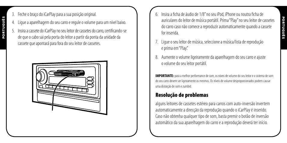 Resolução de problemas | Monster iCarPlay Cassette 800 User Manual | Page 22 / 38