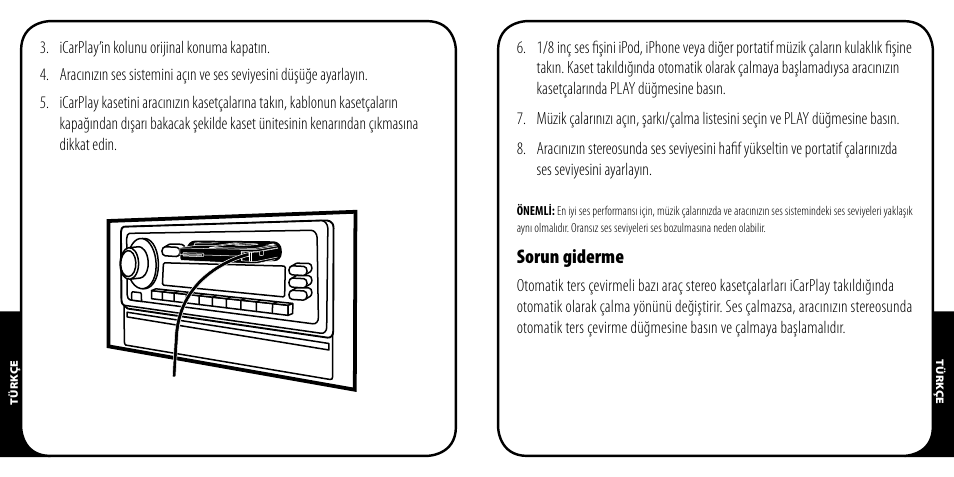Sorun giderme | Monster iCarPlay Cassette 800 User Manual | Page 28 / 38