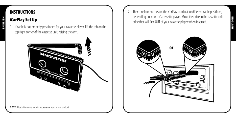 Instructions icarplay set up | Monster iCarPlay Cassette 800 User Manual | Page 3 / 38