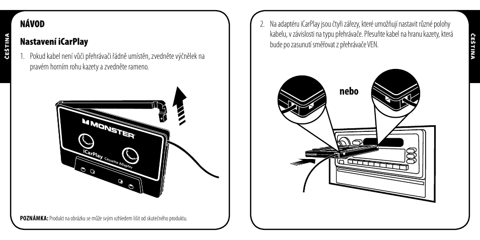 Nebo, Návod nastavení icarplay | Monster iCarPlay Cassette 800 User Manual | Page 30 / 38