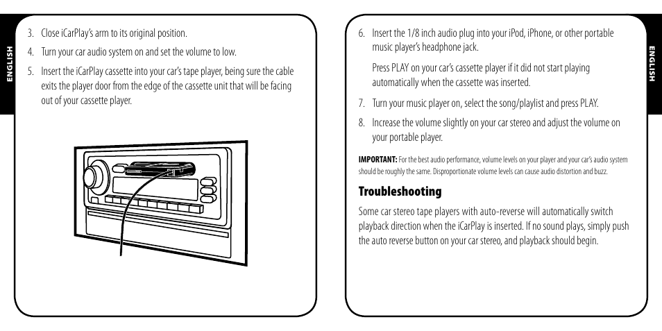 Troubleshooting | Monster iCarPlay Cassette 800 User Manual | Page 4 / 38