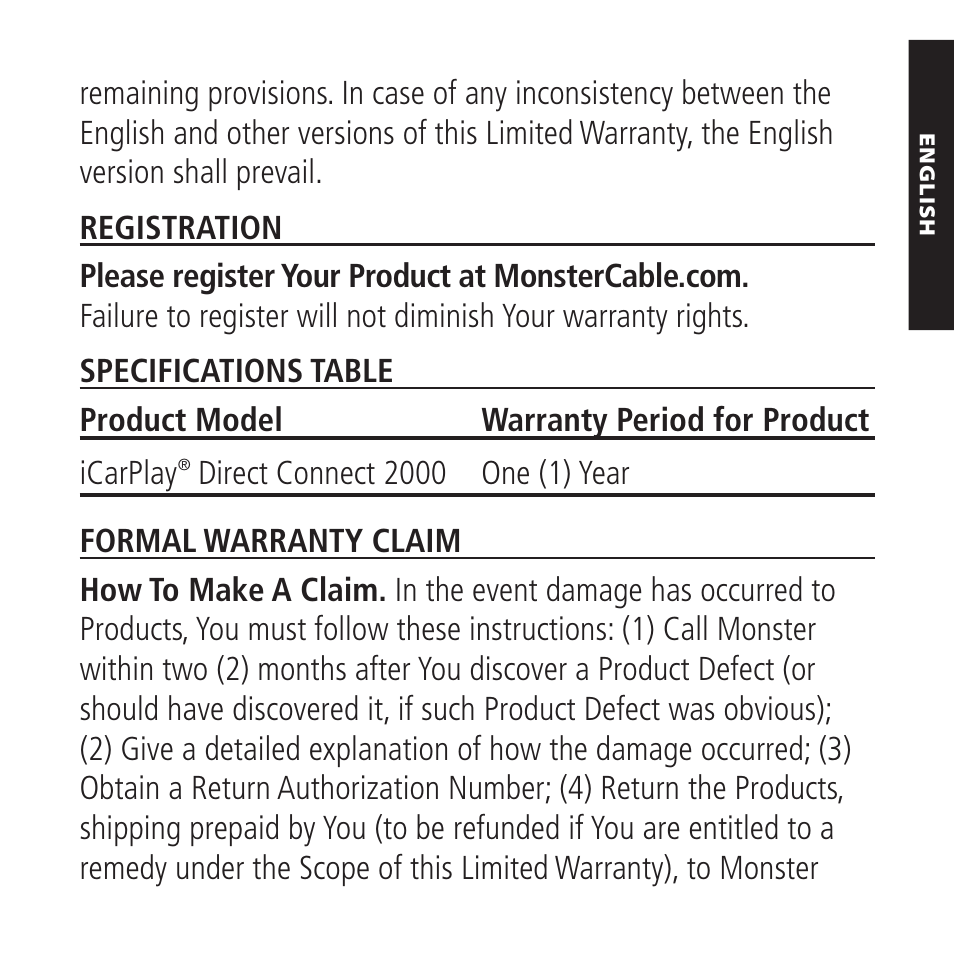 Monster iCarPlay Direct Connect 2000 User Manual | Page 17 / 64