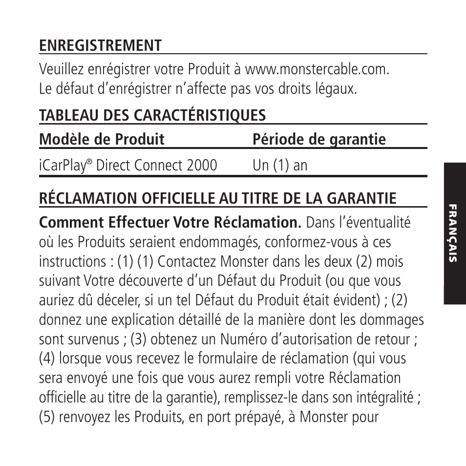 Monster iCarPlay Direct Connect 2000 User Manual | Page 37 / 64