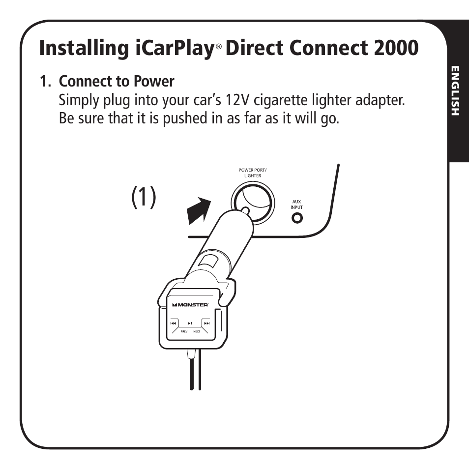Installing icarplay, Direct connect 2000 | Monster iCarPlay Direct Connect 2000 User Manual | Page 5 / 64