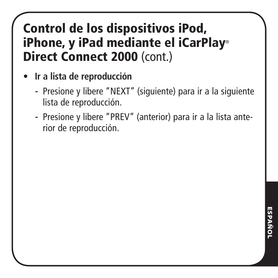 Direct connect 2000 (cont.) | Monster iCarPlay Direct Connect 2000 User Manual | Page 51 / 64