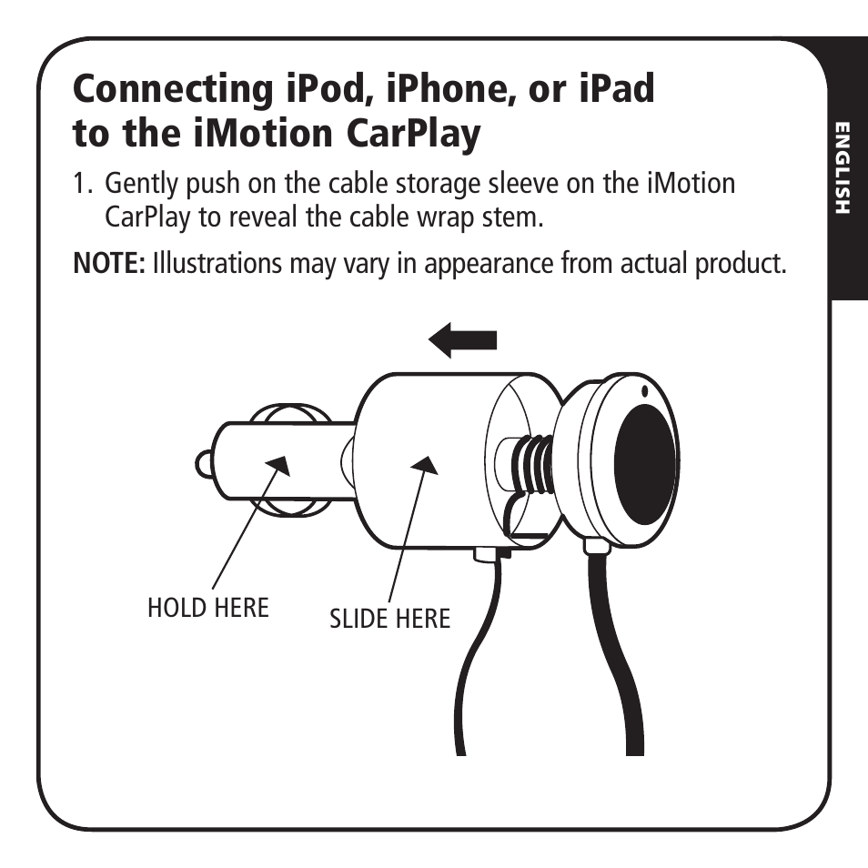 Hold here slide here, Lig hter lig hte r | Monster iMotion CarPlay Direct Connect 3000 User Manual | Page 3 / 52