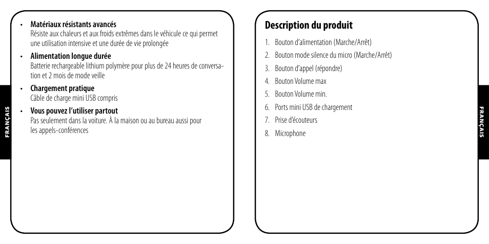 Description du produit | Monster AirTalk Hands-Free Kit User Manual | Page 13 / 97