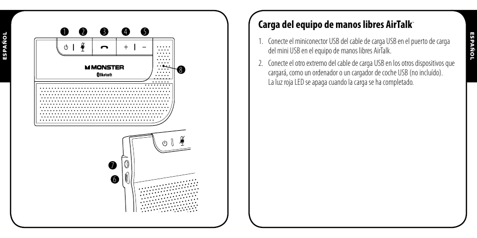 Carga del equipo de manos libres airtalk | Monster AirTalk Hands-Free Kit User Manual | Page 29 / 97