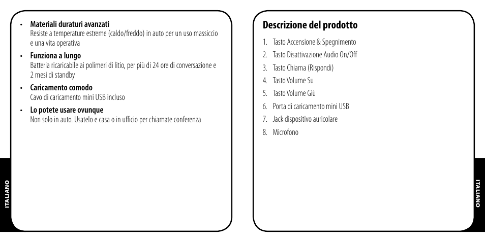 Descrizione del prodotto | Monster AirTalk Hands-Free Kit User Manual | Page 44 / 97