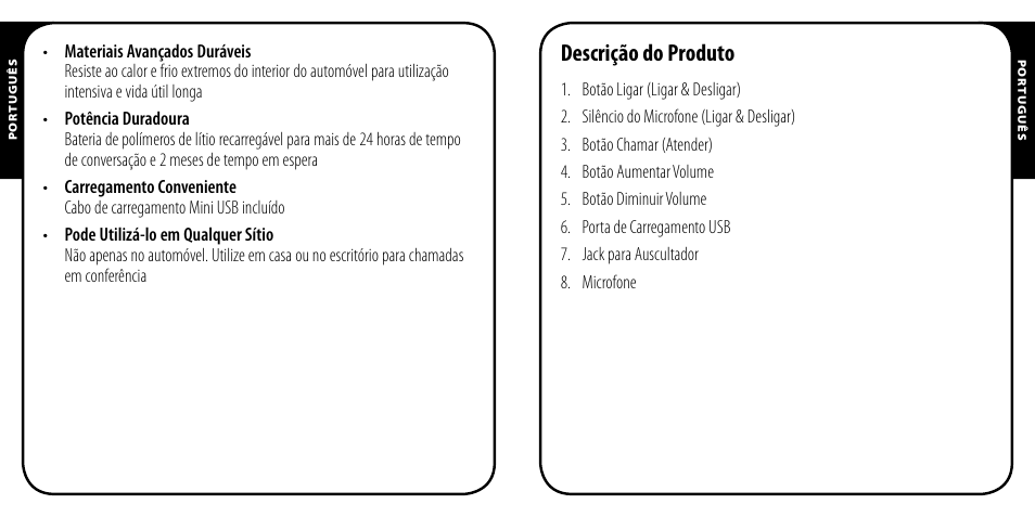 Descrição do produto | Monster AirTalk Hands-Free Kit User Manual | Page 52 / 97
