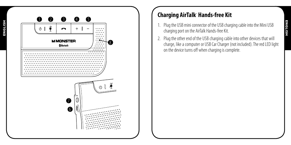 Charging airtalk, Hands-free kit | Monster AirTalk Hands-Free Kit User Manual | Page 6 / 97