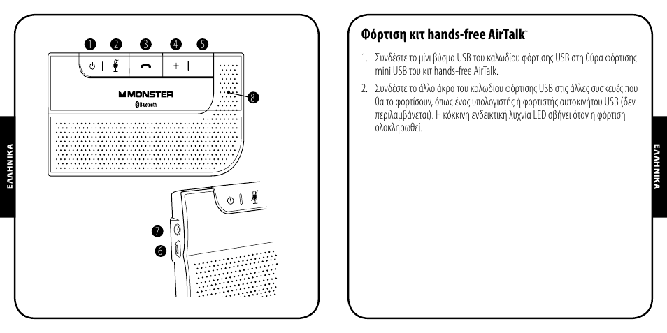 Φόρτιση κιτ hands-free airtalk | Monster AirTalk Hands-Free Kit User Manual | Page 61 / 97