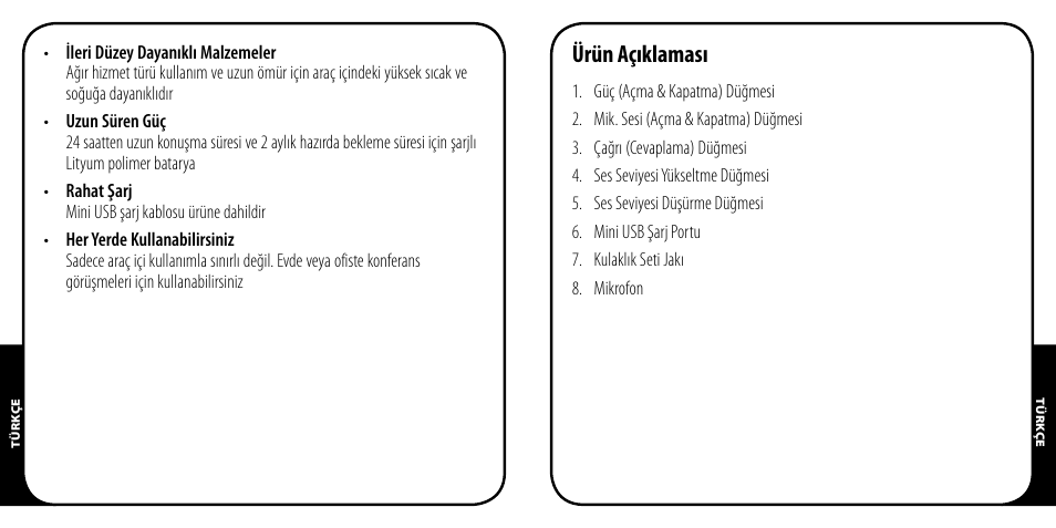 Ürün açıklaması | Monster AirTalk Hands-Free Kit User Manual | Page 68 / 97