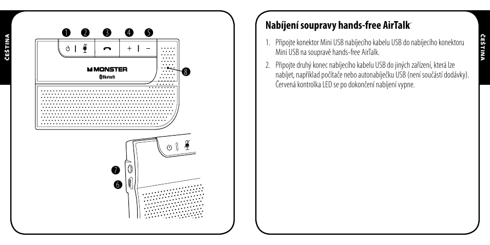 Nabíjení soupravy hands-free airtalk | Monster AirTalk Hands-Free Kit User Manual | Page 77 / 97