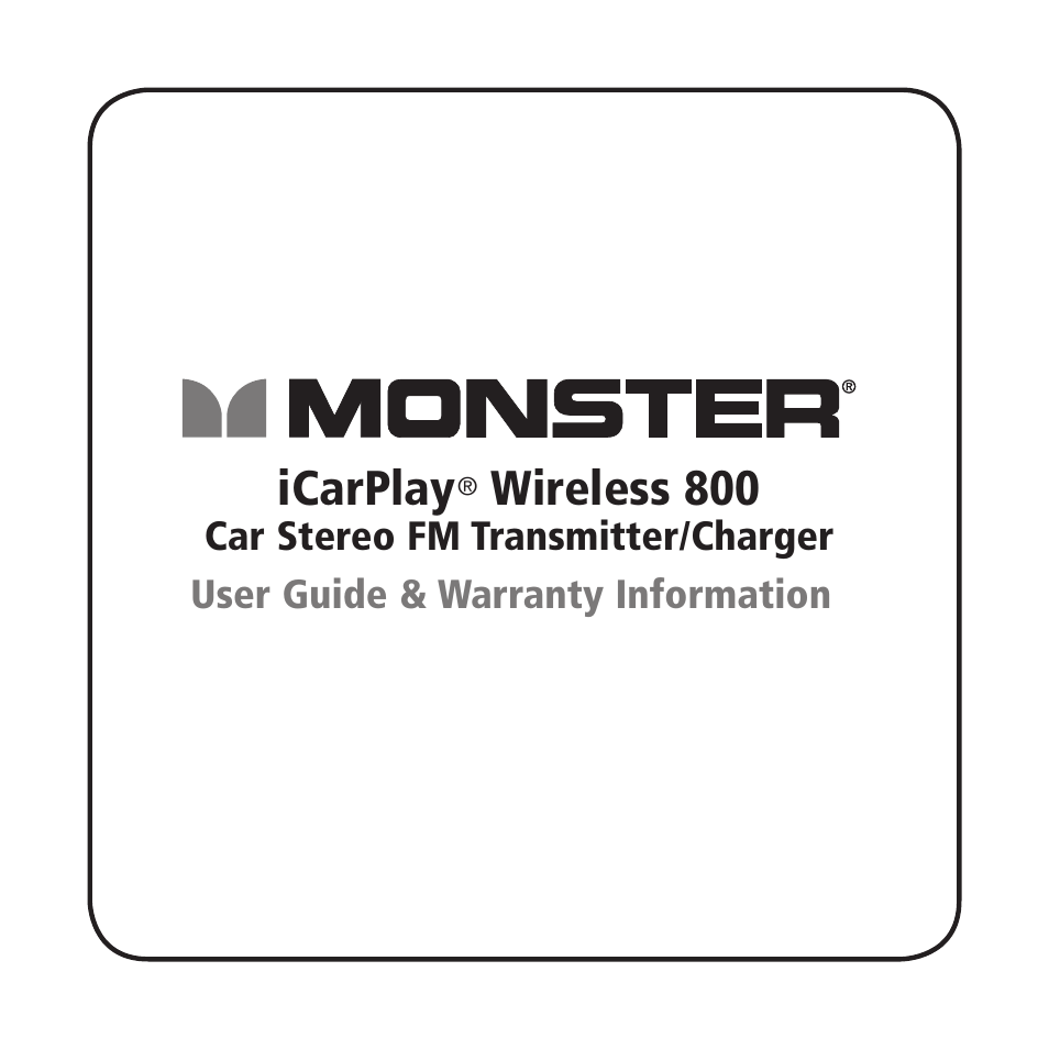 Monster iCarPlay Wireless 800 User Manual | 24 pages