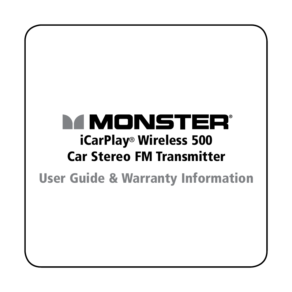 Monster iCarPlay Wireless 500 User Manual | 20 pages